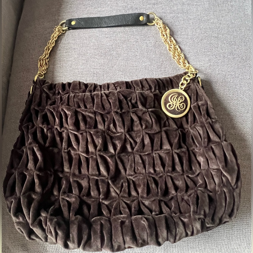 Juicy couture hobo black velour purse vintage